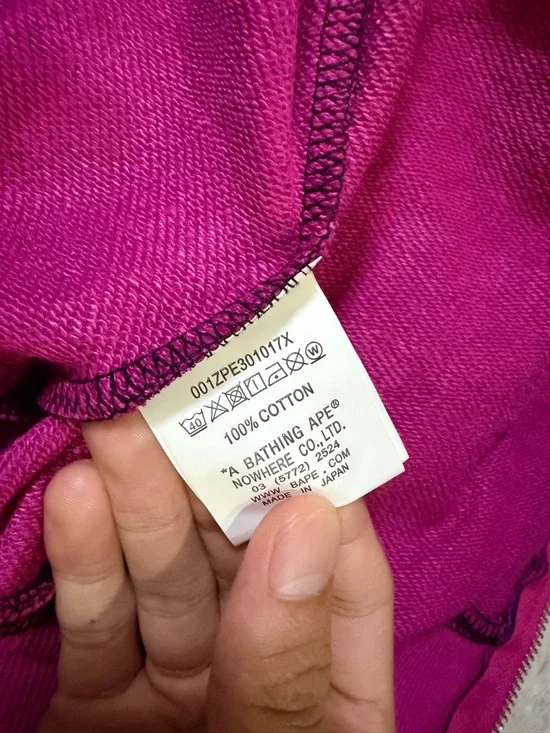 Bape Men’s Zip Up Sweater — Pink, Purple, Black, Yellow - Picture 5 of 7